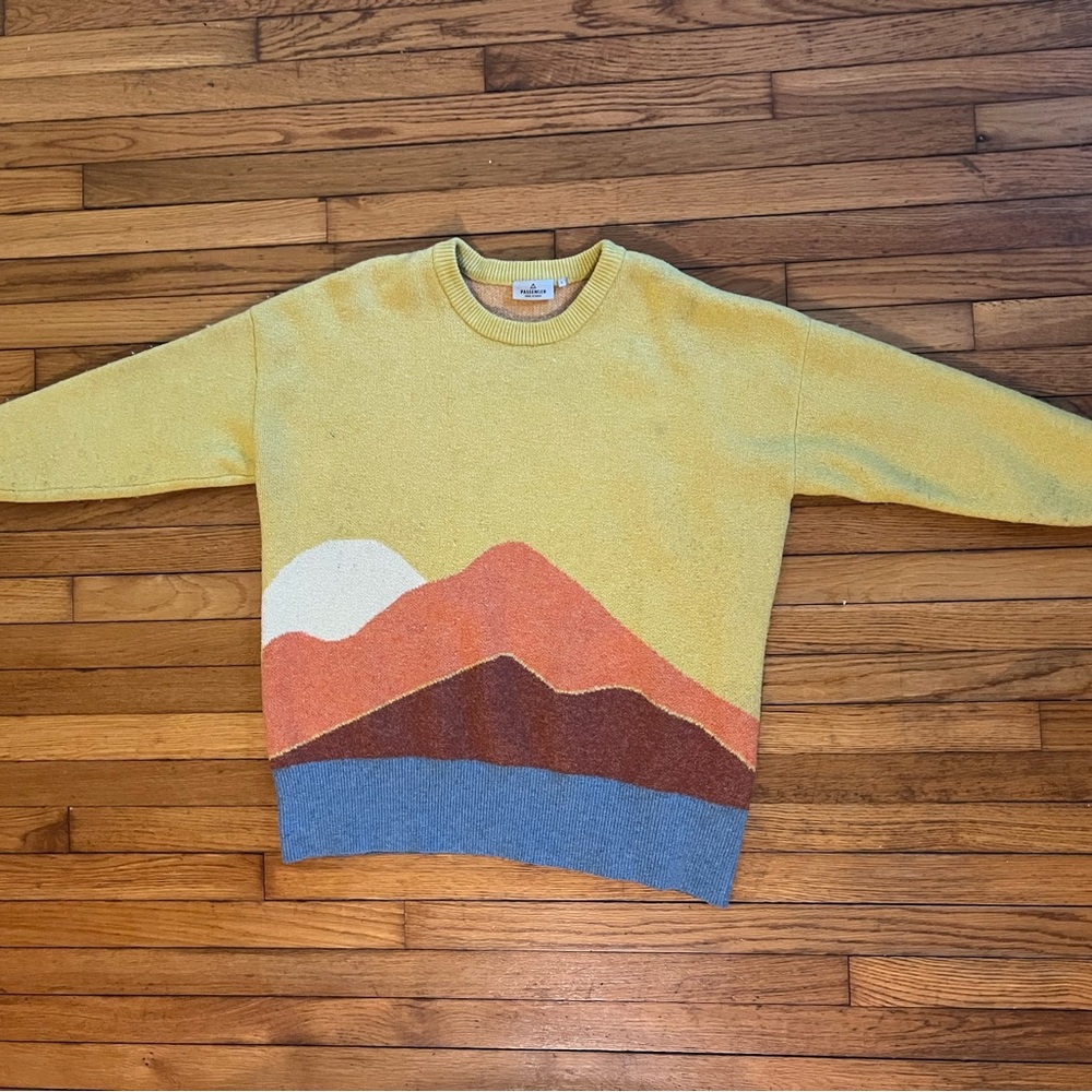 Colorful Mountain Landscape Sweater